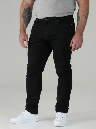 D555 Big Mens Tapered Fit Stretch Jeans In Black (CLAUDE-KS)
